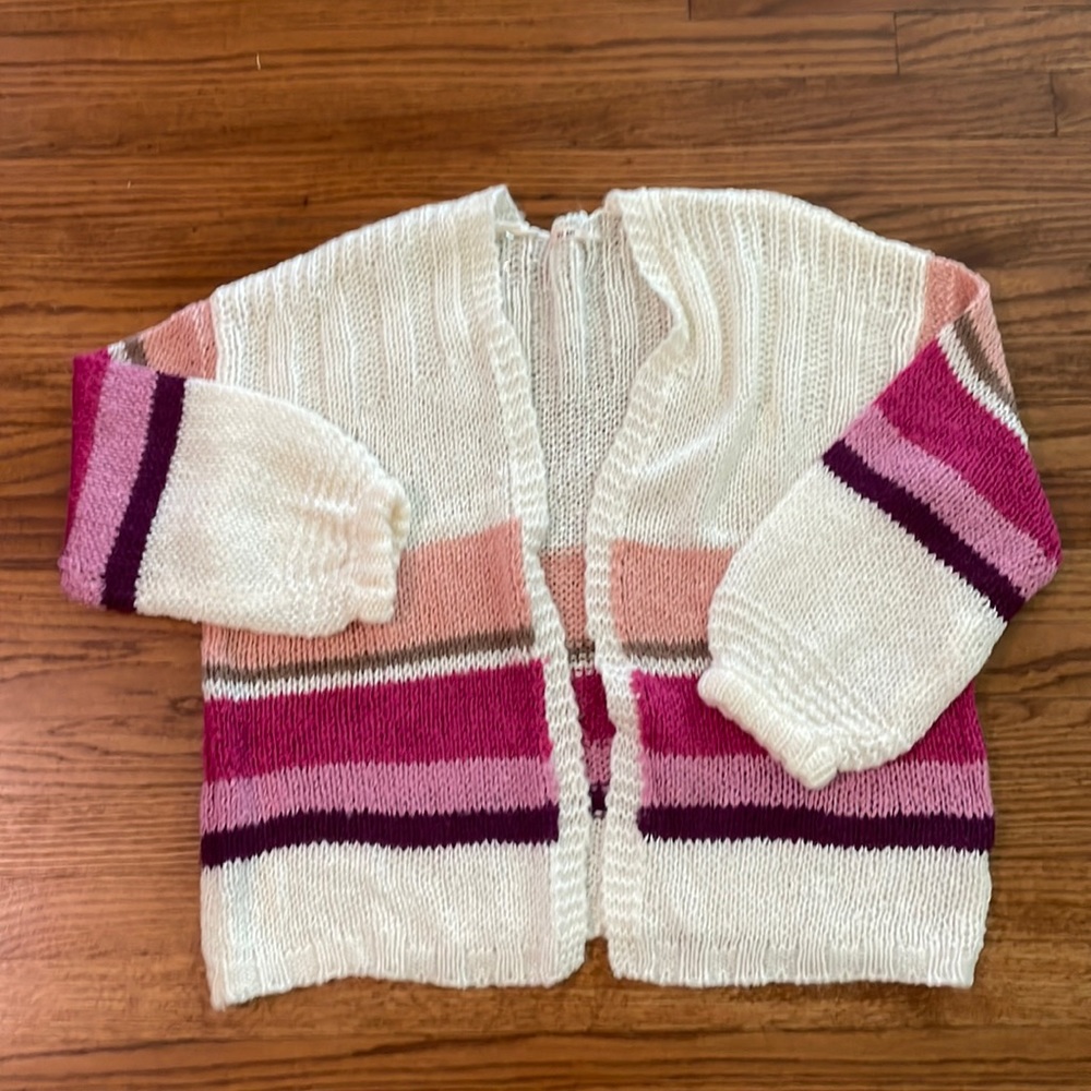 Neapolitan ice cream striped cardigan